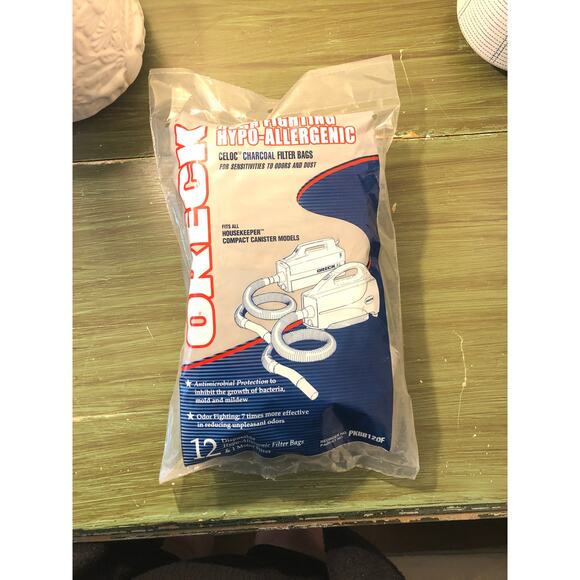 Oreck NWT 12 Hypoallergenic Filter Bags 1 Motor Filter Compact Cannister Models - Picture 1 of 5